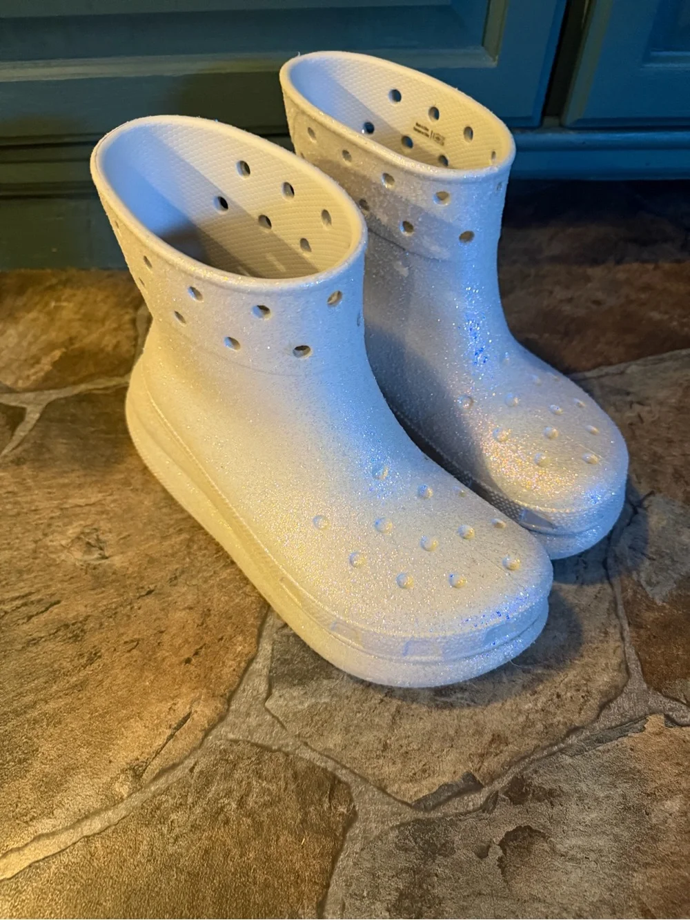 Crocs Crush Glitter Platform Womens Waterproof Slip On Boots!!(Size 8)